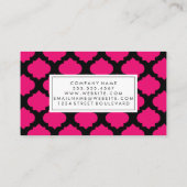 Hot-roze patroon visitekaartje (Achterkant)