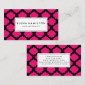 Hot-roze patroon visitekaartje (Voorkant / Achterkant)