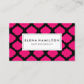 Hot-roze  patroon visitekaartje (Voorkant)
