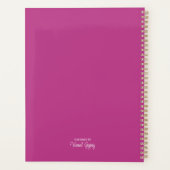 Hot-roze penseelstreken Bright Gold Glitter Planner (Achterkant)