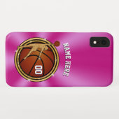 Hot-roze persoonlijke Basketball iPhone-tassen Case-Mate iPhone Case (Achterkant (horizontaal))