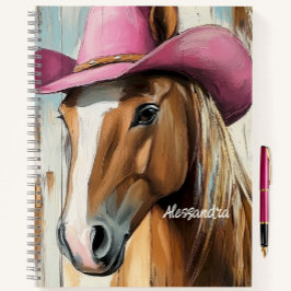 Hot Roze Pet Paard Custom Meisjes Western Notitieboek