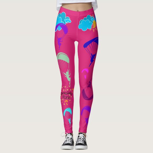 Hot-roze Pixie-Leggings voor Paraglideartikelen Leggings (Voorkant)