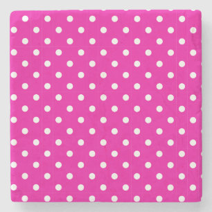 Hot-roze poka Dots Square Onderzetter