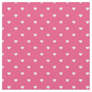 Hot roze polka dot harten stof