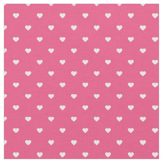 Hot roze polka dot harten stof (Close Up)