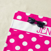 Hot-Roze pooldot Aangepaste keukenhanddoek Strandlaken (In situ)