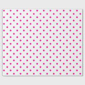 Hot-roze pooldot op witte grote ruimte cadeaupapier (Vlak)