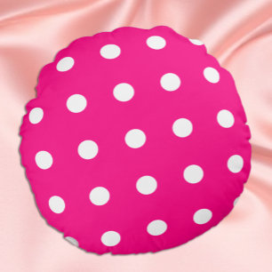 Hot-roze pooldot patroon rond kussen