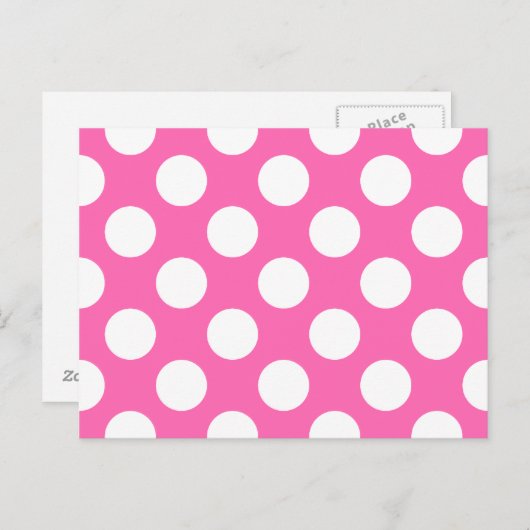 Hot-roze pooldots briefkaart (Voorkant / Achterkant)
