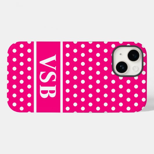Hot-roze pooldots Case-Mate iPhone case (Achterkant (horizontaal))