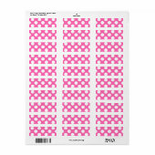 Hot-roze pooldots etiket (Full Sheet)