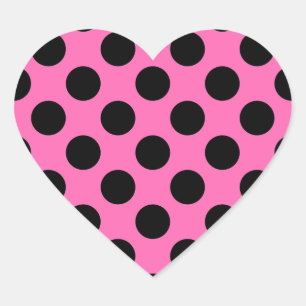 Hot-roze pooldots hart sticker