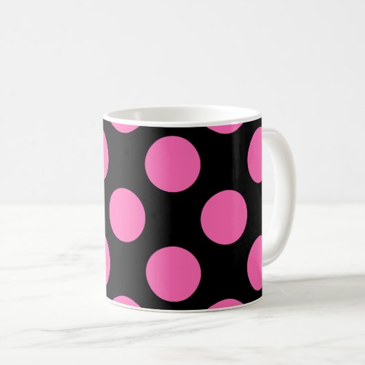 Hot-roze pooldots koffiemok (Voorkant rechts)