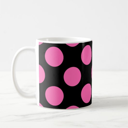 Hot-roze pooldots koffiemok (Links)