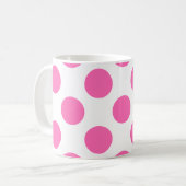 Hot-roze pooldots koffiemok (Voorkant links)
