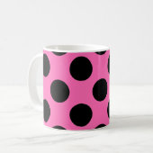 Hot-roze pooldots koffiemok (Voorkant links)