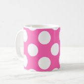 Hot-roze pooldots koffiemok (Voorkant links)
