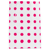 Hot-roze pooldots medium cadeauzakje (Voorkant)