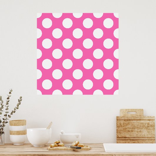 Hot-roze pooldots poster (Keuken)