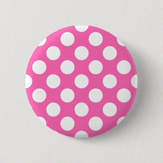 Hot-roze pooldots ronde button 5,7 cm (Voorkant)
