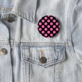 Hot-roze pooldots ronde button 5,7 cm (In situ)