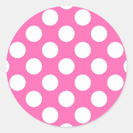 Hot-roze pooldots ronde sticker (Voorkant)