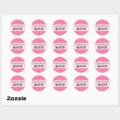 Hot-roze pooldots ronde sticker (Vel)