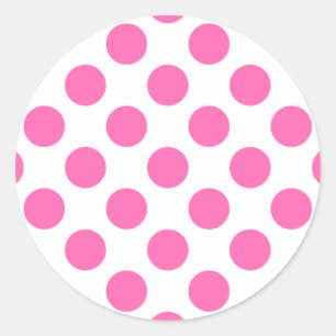 Hot-roze pooldots ronde sticker