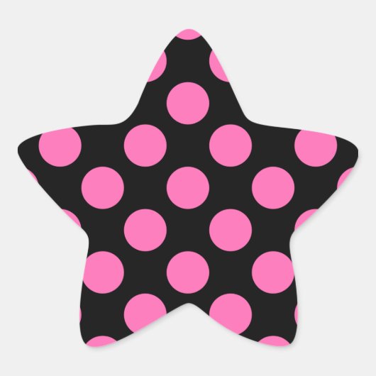 Hot-roze pooldots ster sticker (Voorkant)