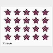 Hot-roze pooldots ster sticker (Vel)