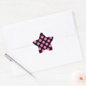 Hot-roze pooldots ster sticker (Envelop)