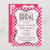 Hot-roze pooldots uitnodiging briefkaart (Voorkant / Achterkant)