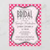 Hot-roze pooldots uitnodiging briefkaart (Voorkant)