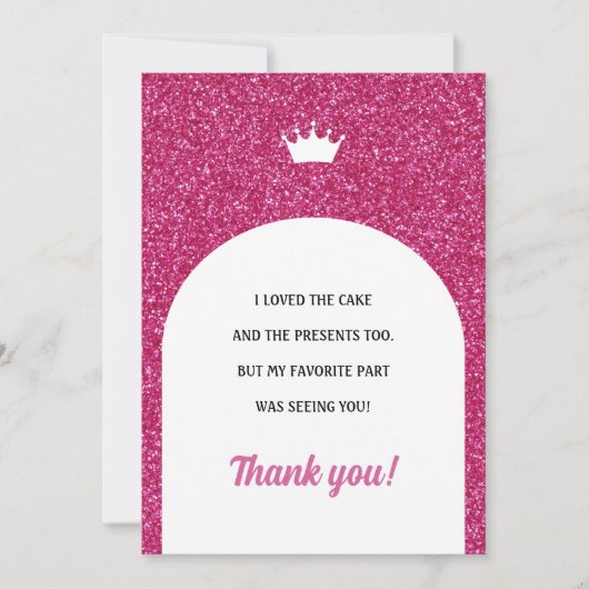 Hot roze pop Kaart, Mode pop dank u kaart (Voorkant)