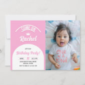 Hot roze pop uitnodigen, Mode pop partij foto Kaart (Voorkant)