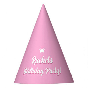 Hot roze pop uitnodigen, Mode poppenfeest Feesthoedjes