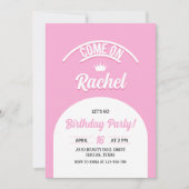 Hot roze pop uitnodigen, Mode poppenfeest Kaart (Voorkant)