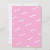 Hot roze pop uitnodigen, Mode poppenfeest Kaart (Achterkant)