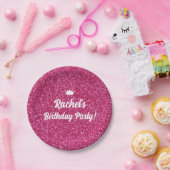 Hot roze pop uitnodigen, Mode poppenfeest Papieren Bordje (Feest)