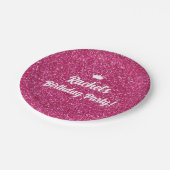 Hot roze pop uitnodigen, Mode poppenfeest Papieren Bordje (Gekanteld)