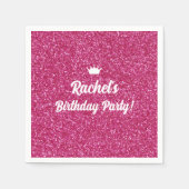 Hot roze pop uitnodigen, Mode poppenfeest Servet (Voorkant)