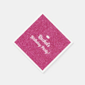 Hot roze pop uitnodigen, Mode poppenfeest Servet (Hoek)