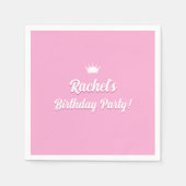 Hot roze pop uitnodigen, Mode poppenfeest Servet (Voorkant)