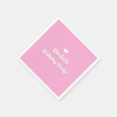 Hot roze pop uitnodigen, Mode poppenfeest Servet (Hoek)