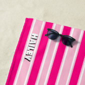 Hot roze preppy esthetische strandlaken (In situ)