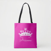 Hot-roze prinses Crown Custom Aangepast Tote Bag (Voorkant)