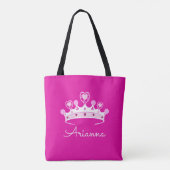 Hot-roze prinses Crown Custom Aangepast Tote Bag (Achterkant)
