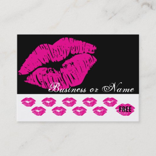 Hot-roze Prints - Lipstick Loyalty's Klantenkaartje (Voorkant)