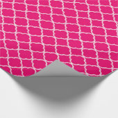 Hot-Roze Quaterfoil Lattice Quarter Wrapping Paper Cadeaupapier (Hoek)